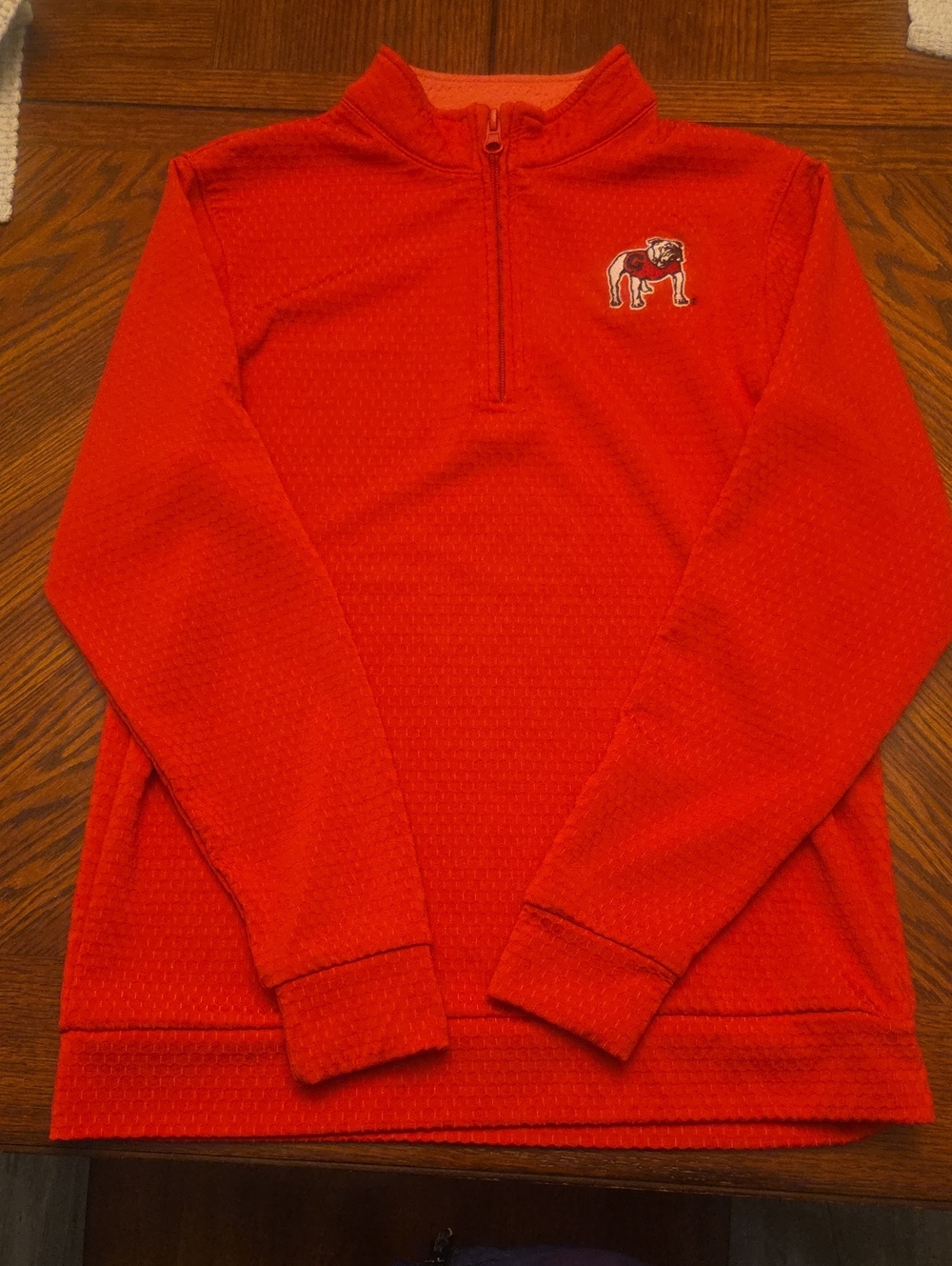 Garb GA bulldogs Red Quarter-Zip Pullover-Youth Large